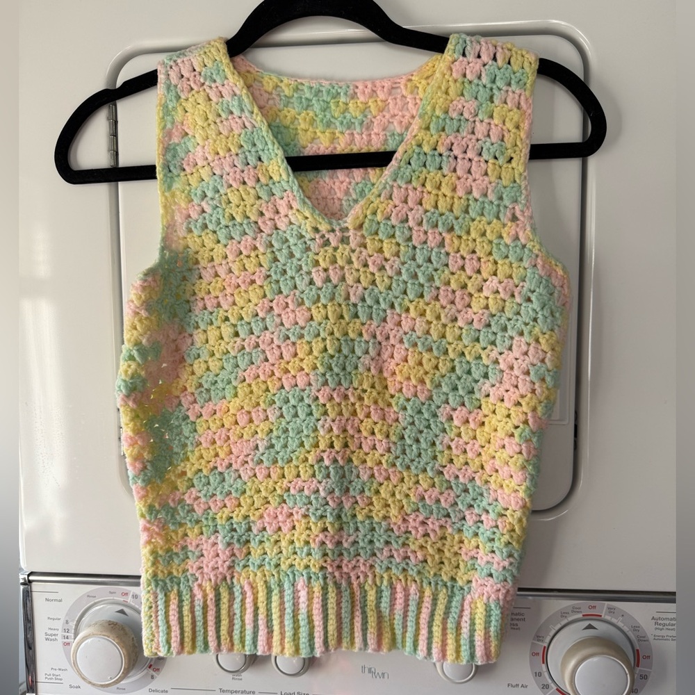 Pastel Crochet Knit Tank Top
